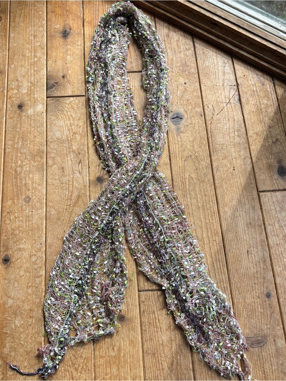 Lightweight Knit Scarf with Pastel Colors